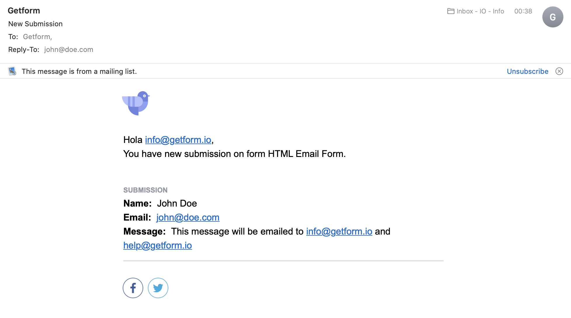 To create an HTML form will send you an email
