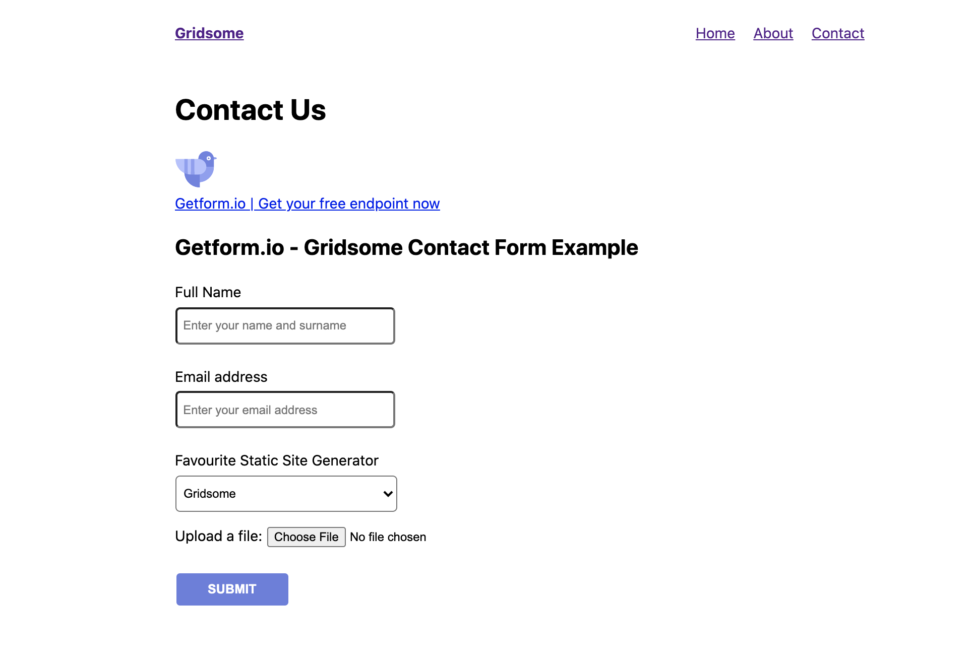 Adding a contact form to Gridsome site using Getform