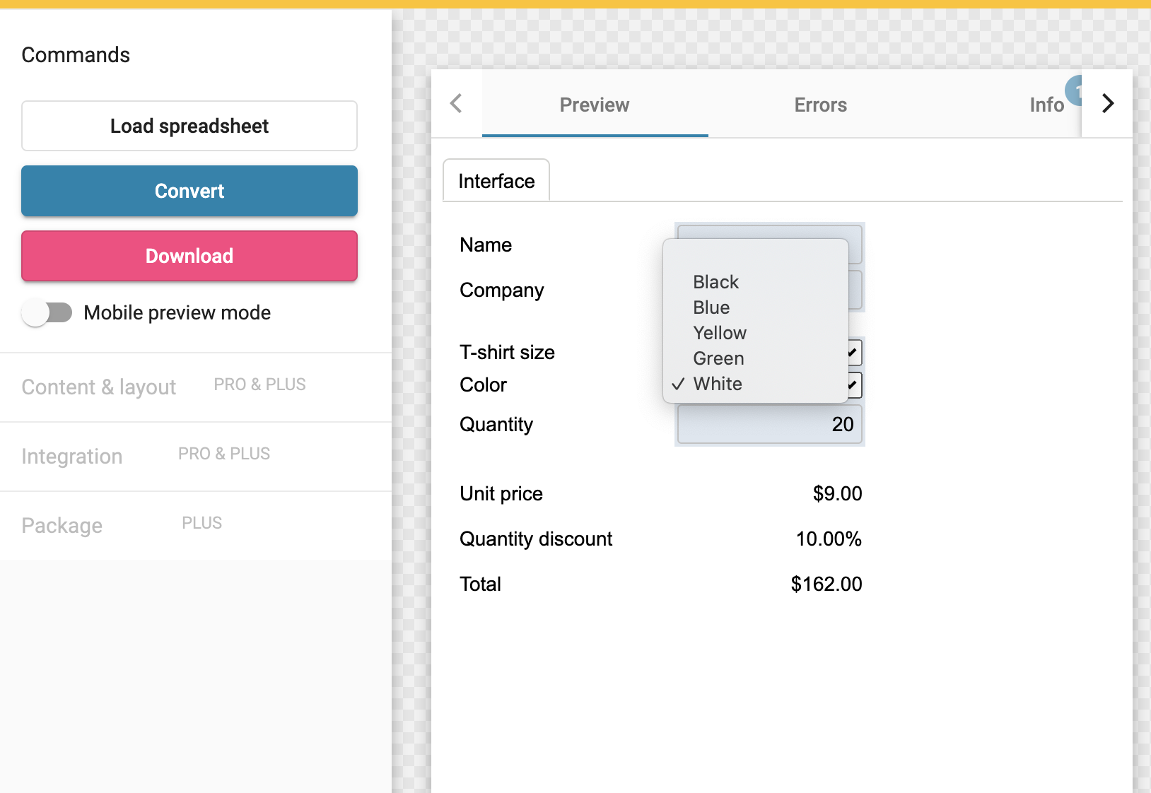 How to build an interactive form using Getform and Appizy