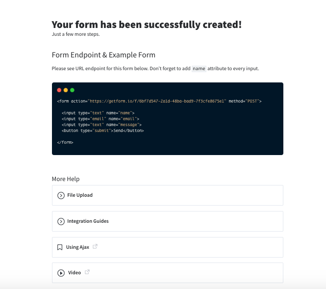 How to make a contact form in Middleman using Getform