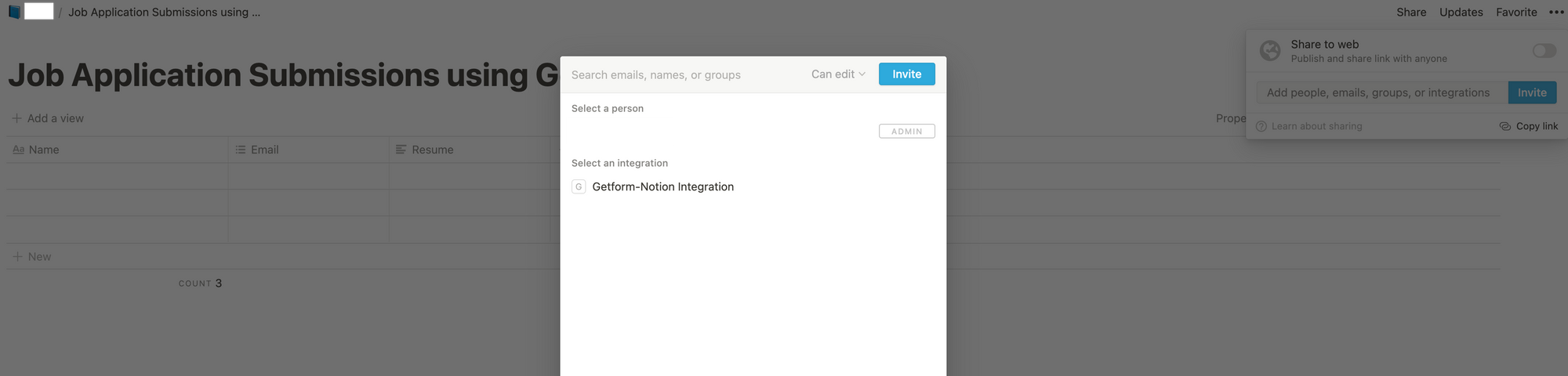 How to collect HTML form submissions on Notion tables