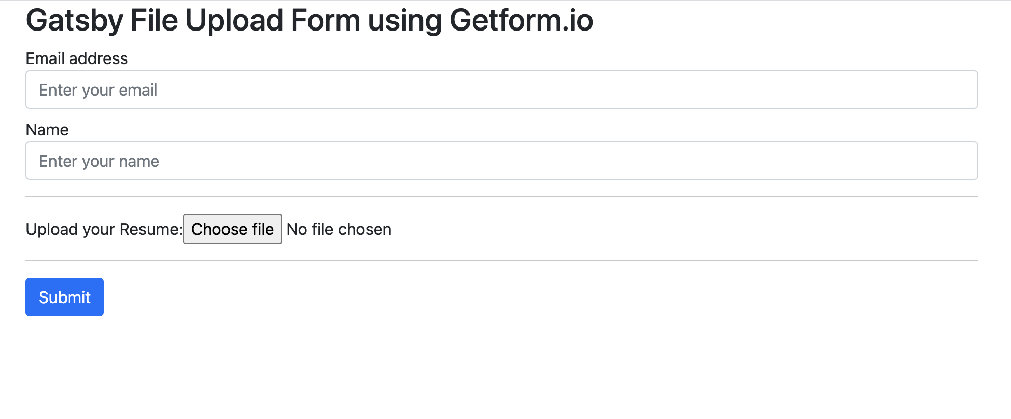 How to create a file upload form in Gatsby.js